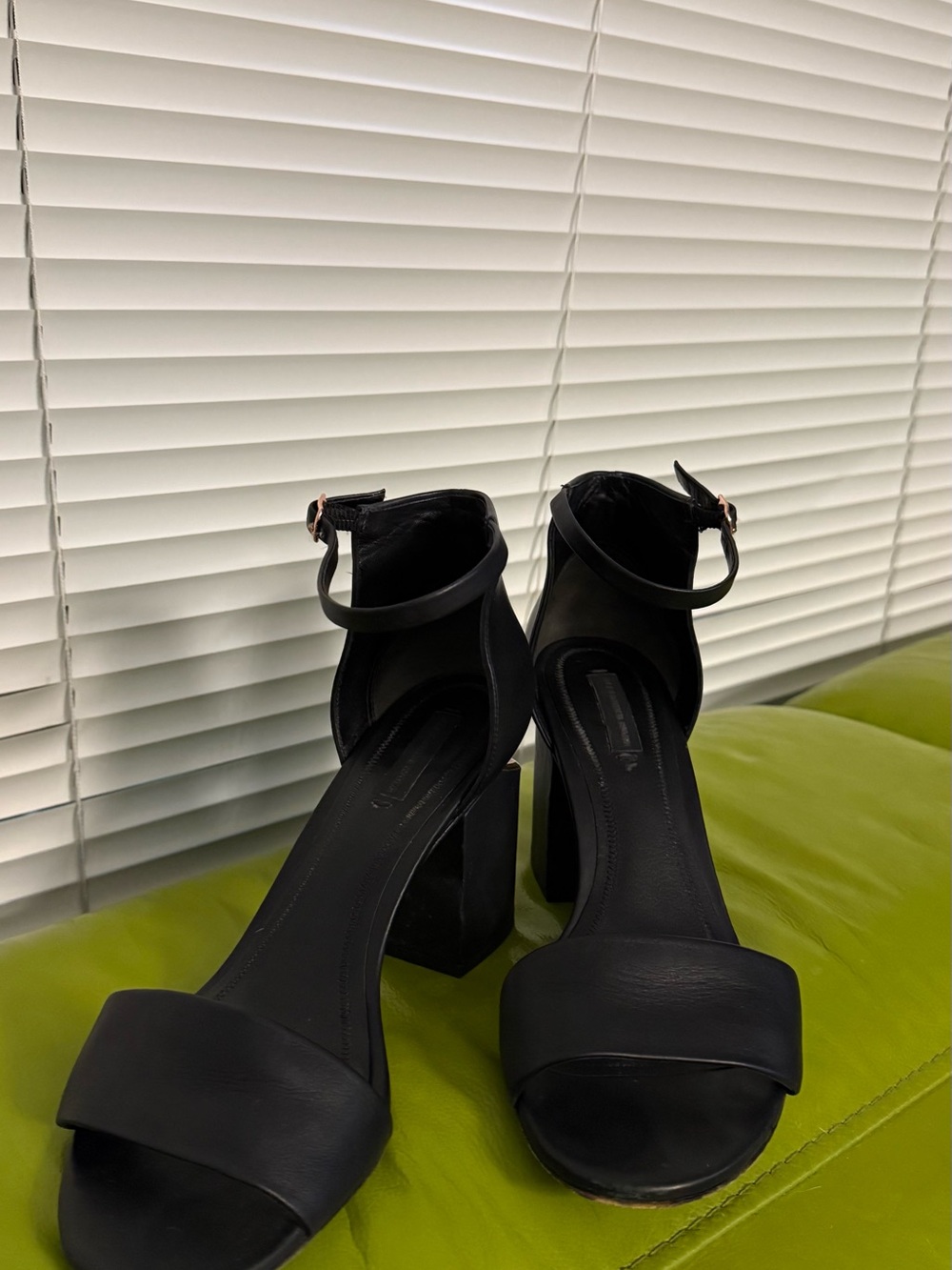 Alexander Wang Black Ankle-Strap Block Heels